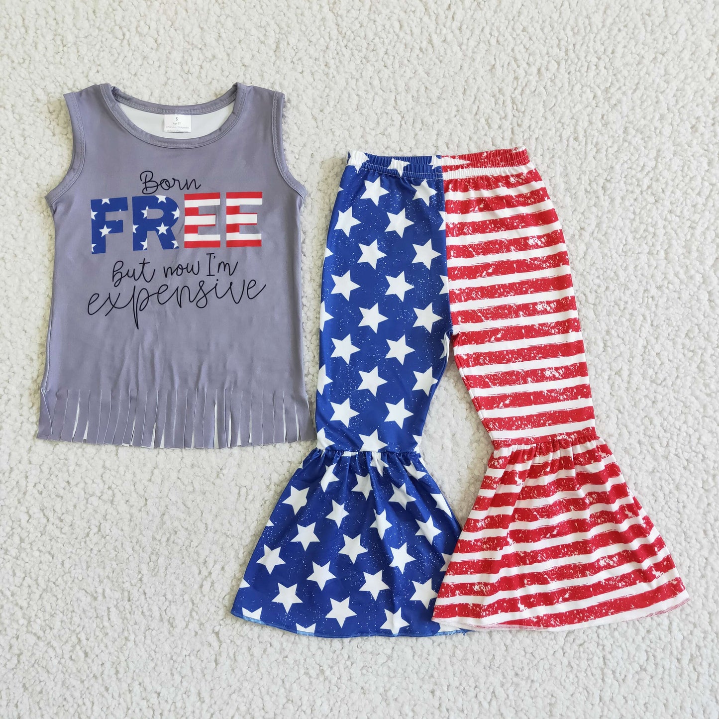 GSPO0050 Kids girls clothes short sleeves top with trousers set-promotion 2024.5.25 $5.5