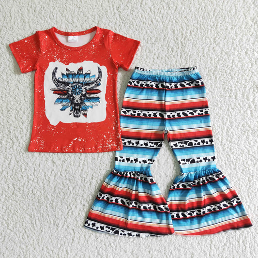 GSPO0052  Kids girls clothes  short sleeves top with trousers set-promotion 2024.6.1 $5.5