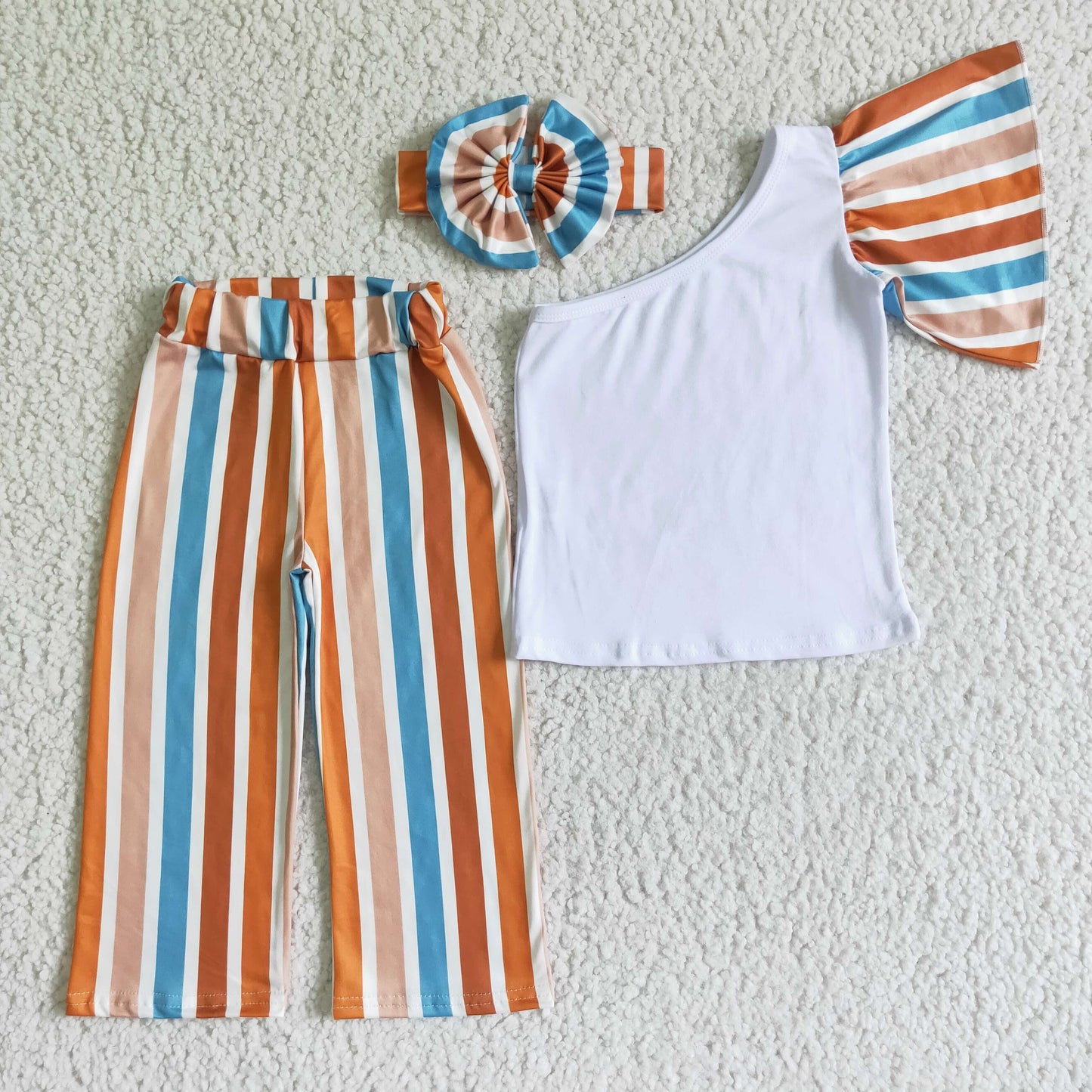 GSPO0076 Kids girls clothes sleeves top with trousers set-promotion 2024.6.15 $5.5