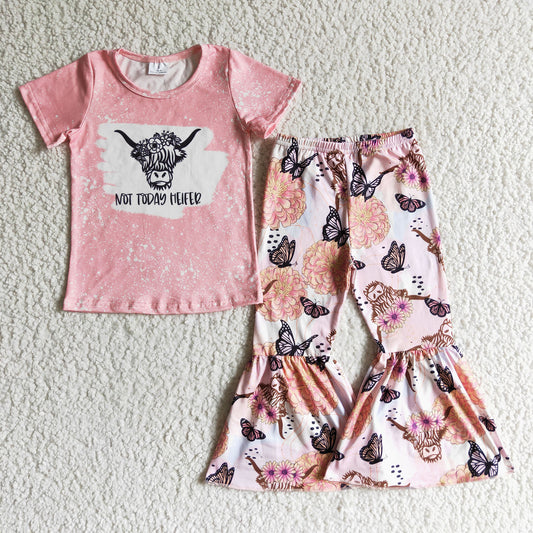 GSPO0082 Baby girls butterfly cow bell pants sets