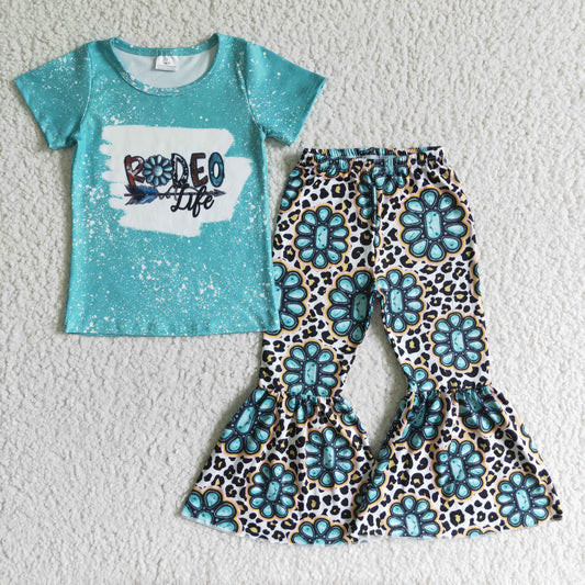 GSPO0093 Kids girls clothes  short sleeves top with trousers set-promotion 2024.6.15 $5.5