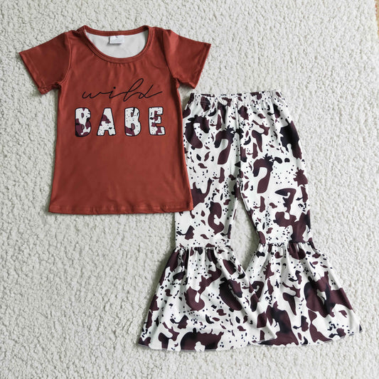 GSPO0164 Kids girls clothes short sleeves top with trousers set-promotion 2024.7.13 $5.5