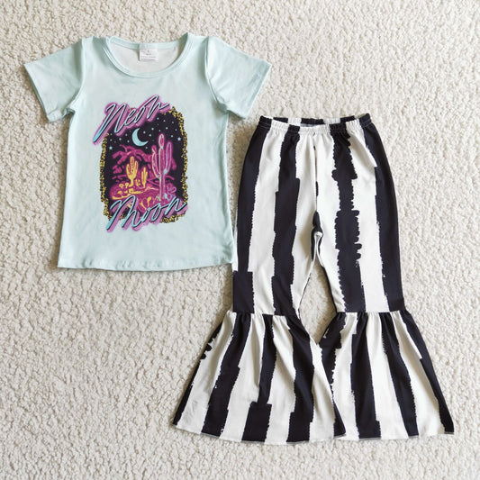 GSPO0213 Kids girls clothes short sleeves top with trousers set-promotion 2024.7.13 $5.5