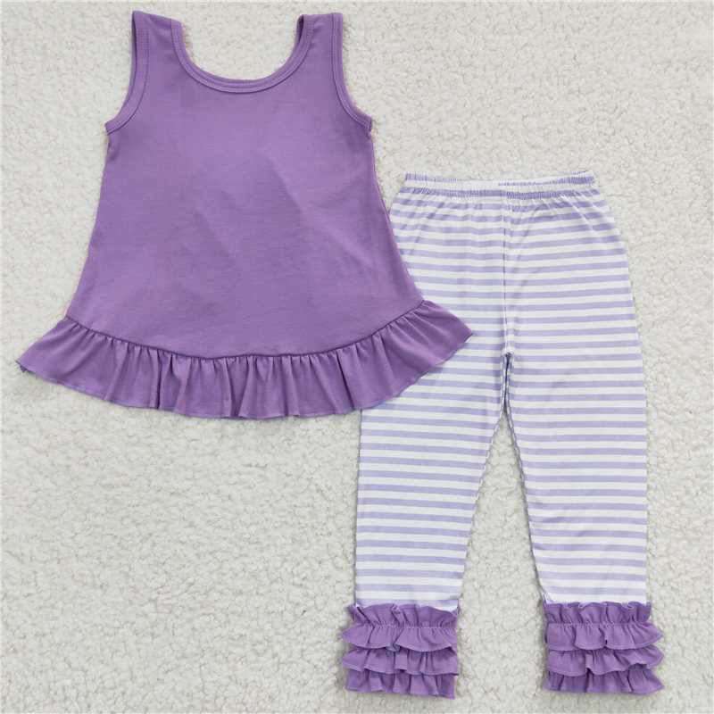 7.17   RTS NO MOQ Baby Girls Spring Outfits baby girl clothes bow short sleeve pants sets
