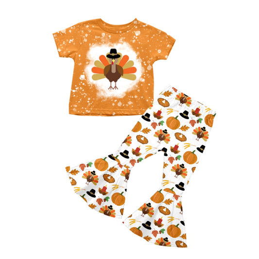 GSPO1613  Pre-order baby girls clothes short sleeve top with trousers kids autumn set