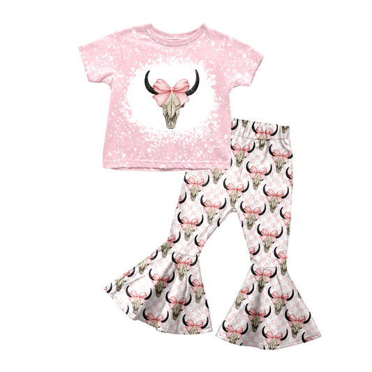 GSPO1619  Pre-order baby girls clothes short sleeve top with trousers kids autumn set
