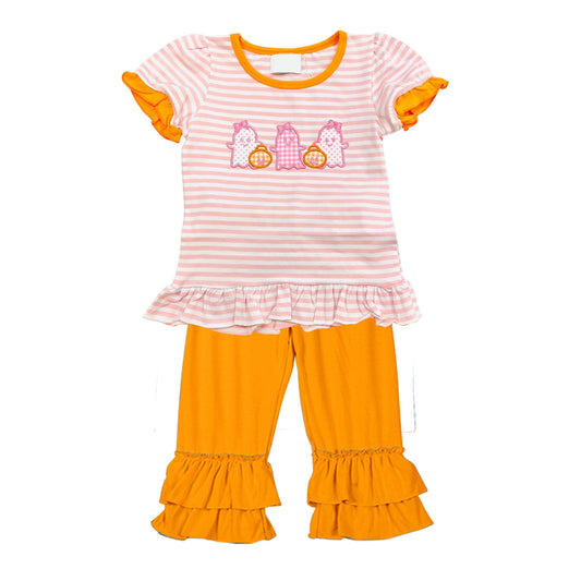 GSPO1646  Pre-order baby girls clothes shourt sleeve top with trousers kids autumn set