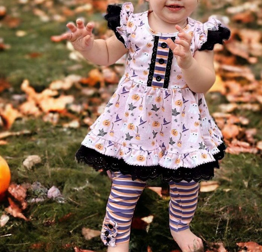 No moq GSPO1668 Pre-order Size 3-6m to 14-16t baby girl clothes short sleeve top with trousers kids autumn set
