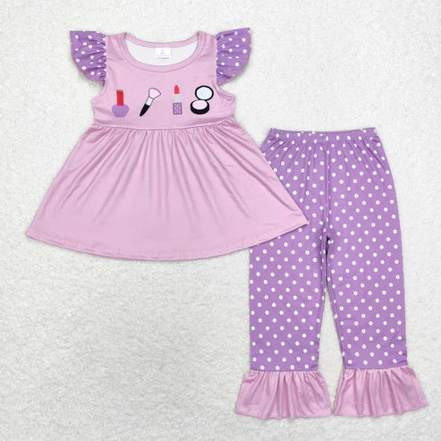 9.17 RTS Sibling Baby Girls Bows Flowers Tunic Leggings Pant Ruffle Sleeves Clothes Sets