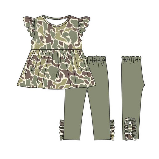 Baby Girls Green Camouflage Tunic Legging Clothing Sets Preorder GSPO1809
