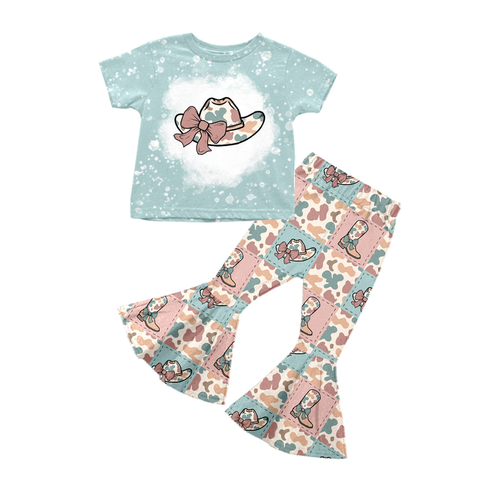 Baby Girls Camo Hats Western Top Bell Pants Clothing Sets Preorder GSPO1810