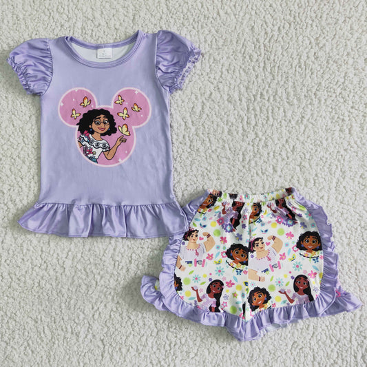 GSSO0001 Kids girls clothes short sleeve with shorts set-promotion 2024.4.27 $5.5