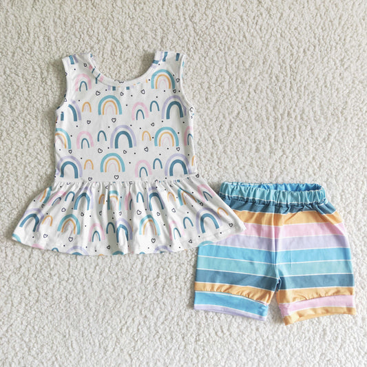 GSSO0011  Kids girls clothes sleeves with shorts set-promotion  2024.5.18 $5.5