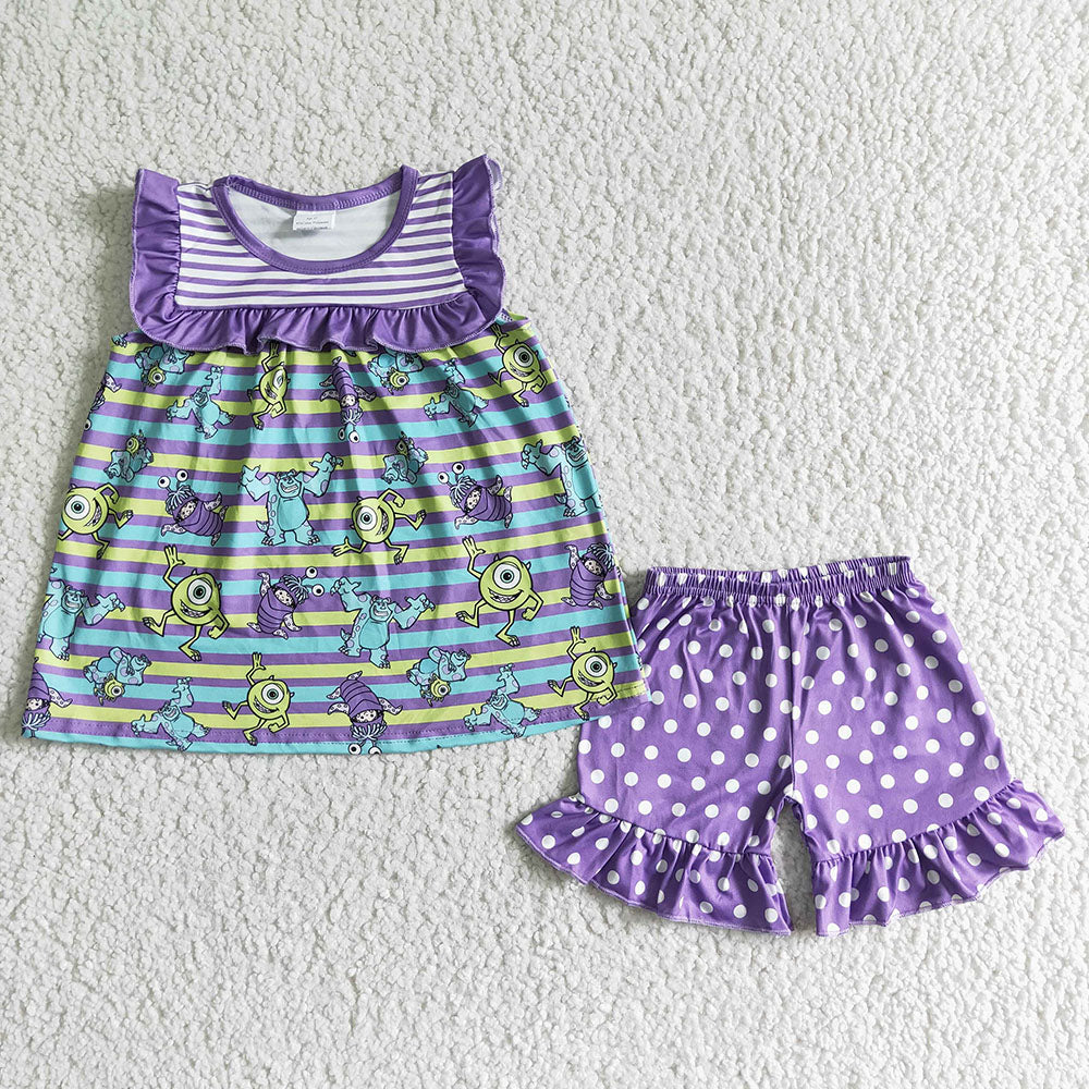 12.1 RTS Sibling Baby Girls Boys Monster Summer Outfits Sets