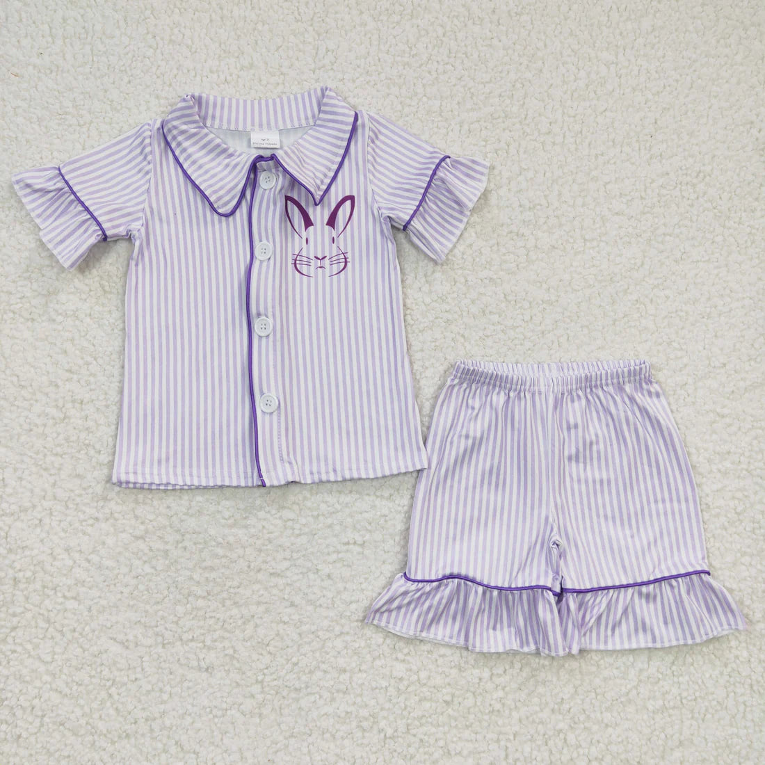 2.10 RTS Sibling Baby Kids Summer Rabbit Easter Pajamas Shorts Sets
