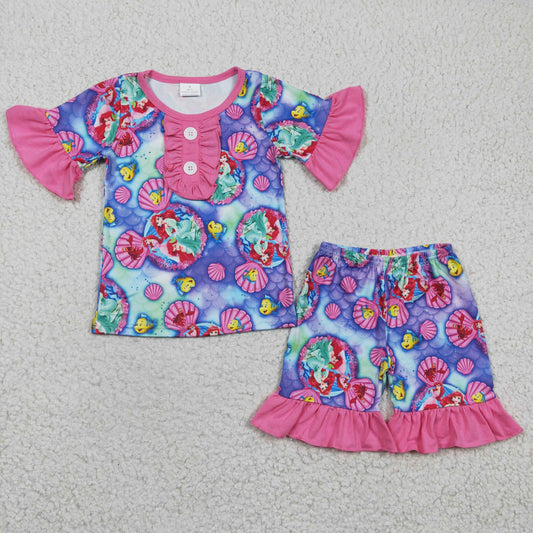 GSSO0152 Kids girls clothes short sleeves top with shorts set-promotion 2024.6.22 $5.5