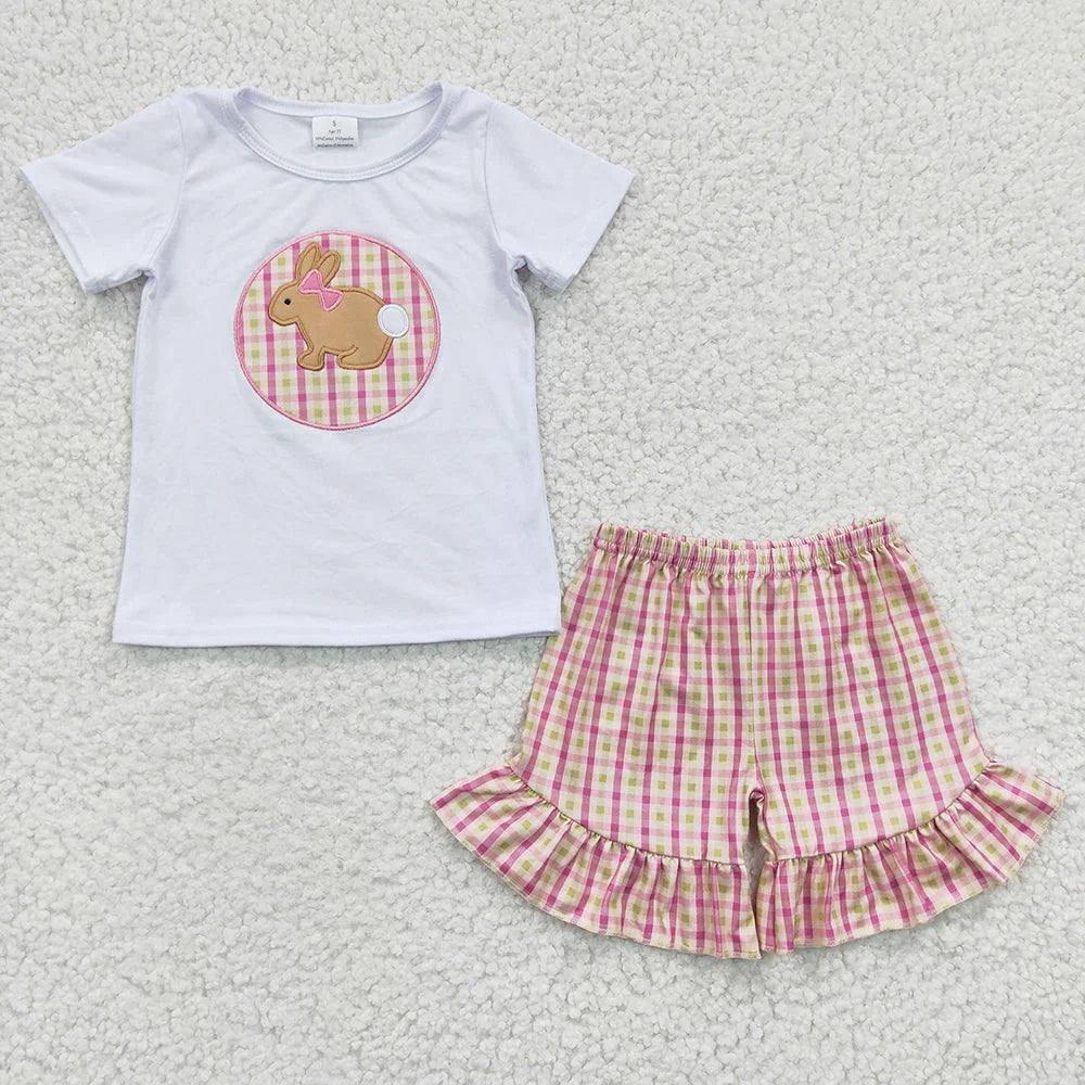 2.10 RTS Sibling Boys Baby Girls Summer Easter Rabbit Shorts Sets