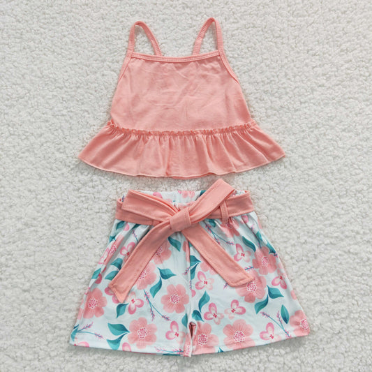 GSSO0196  Kids girls clothes sleeves top with skirt set-promotion 2024.6.15 $5.5