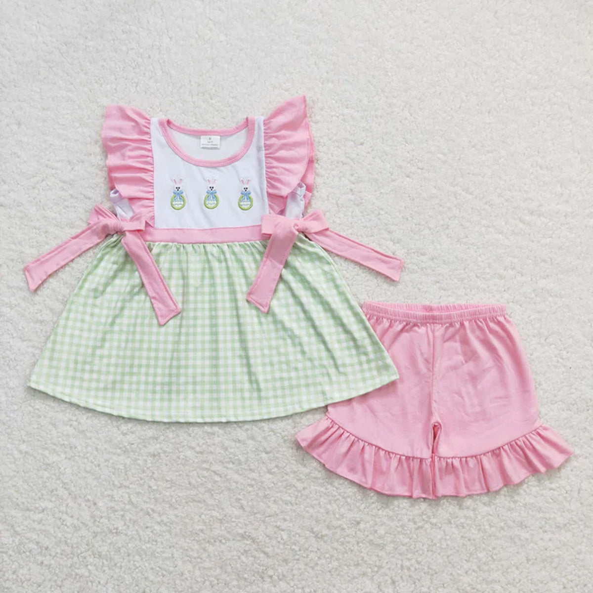 RTS Sibling Baby Boys Girls Easter Bunny Shirts Shorts Boutique Outfits Clothes Sets rompers dress Outfits
