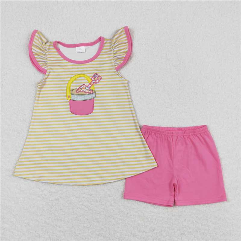 8.12   Sibling Flutter sleeves beach sand top shorts girls boys summer outfits