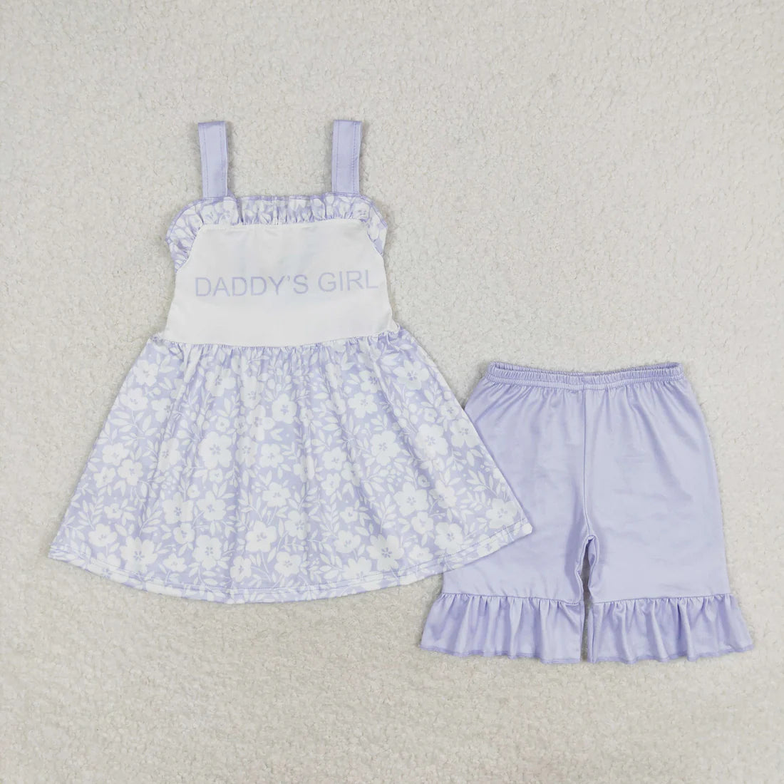 12.27 RTS Sibling Baby Girls Daddy's Girl Flowers Rompers Shorts Clothes Sets