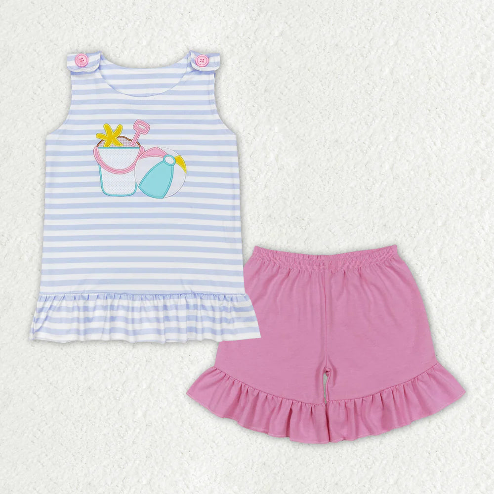 11.26 RTS Sibling Boys Baby Girls Sleeveless Beach Play Rompers Outfits