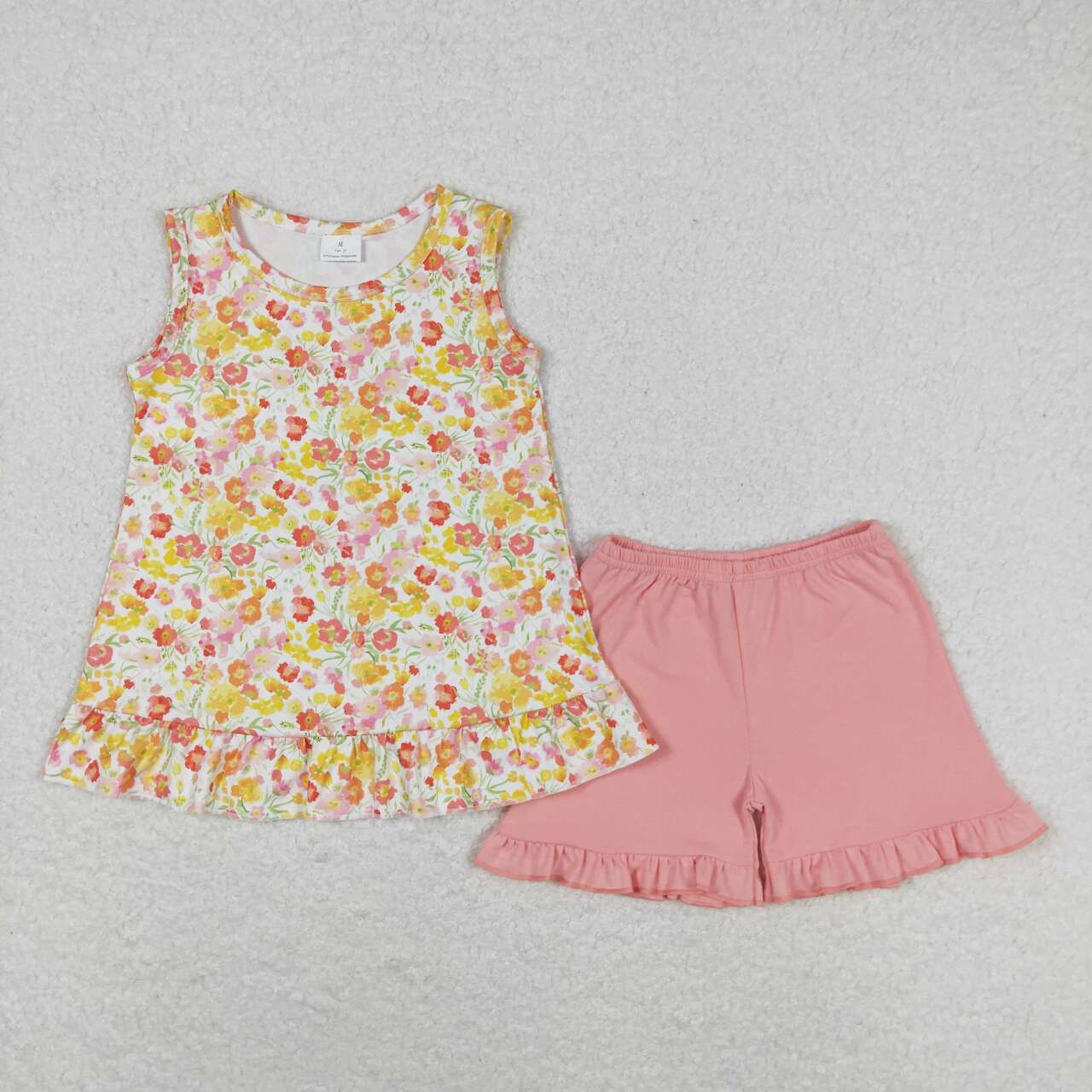 GSSO1135 Kids Girls summer clothes short sleeve top with shorts set