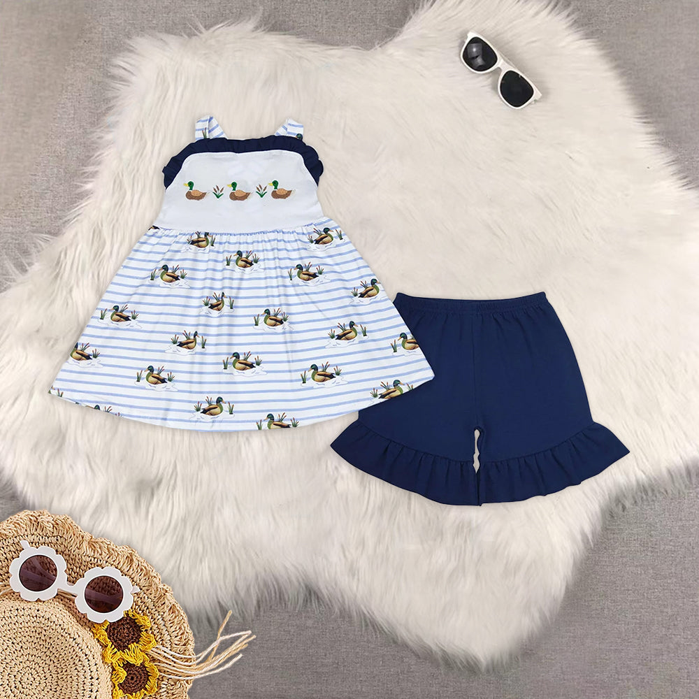 8.16 RTS Sibling Short sleeves duck top stripe shorts kids boys clothing rompers