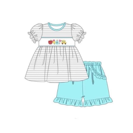 GSSO1432  Pre-order baby girls clothes short sleeve top with shorts kids summer set