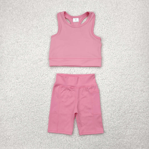 11.11 RTS Sibling Baby Girls Athletic Active Wear Top Shorts Clothes Sets