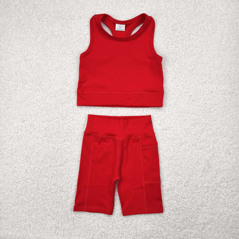 11.11 RTS Sibling Baby Girls Athletic Active Wear Top Shorts Clothes Sets