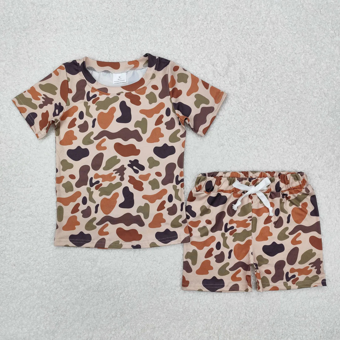 11.24 RTS Sibling Baby Girls Short Sleeve Southern Hunting Camo Top Shorts Pajamas Sets