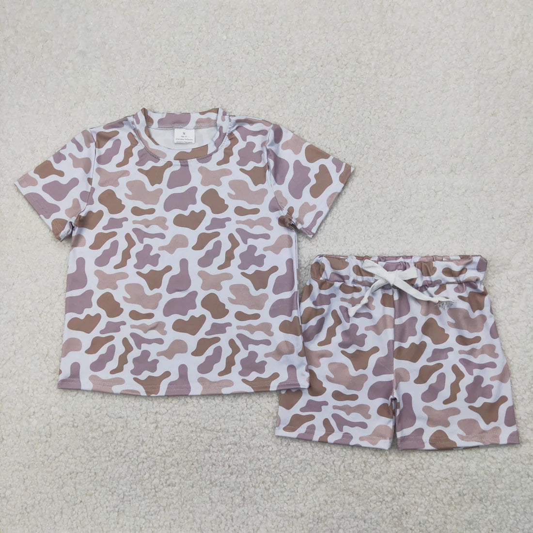 11.24 RTS Sibling Baby Girls Short Sleeve Southern Hunting Camo Top Shorts Pajamas Sets