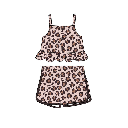GSSO2053Straps leopard peplum shorts girls summer outfits
