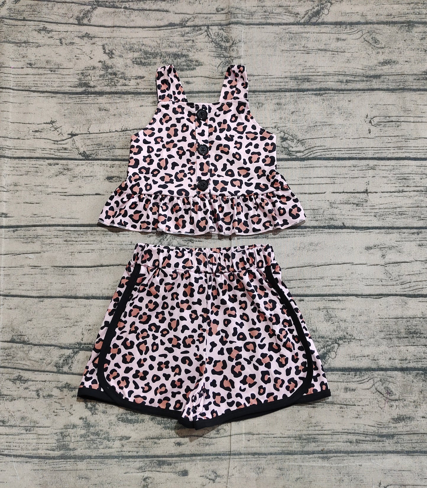 GSSO2053Straps leopard peplum shorts girls summer outfits
