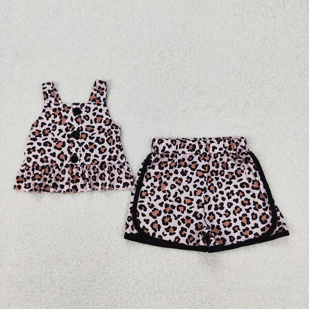 11.15 RTS Sibling Baby Girls Summer Straps Top Shorts Clothes Sets