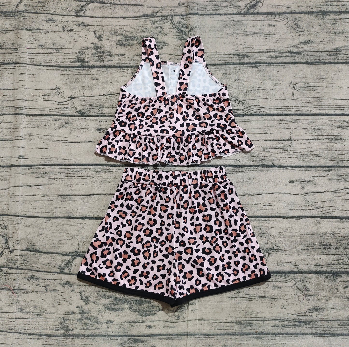 GSSO2053Straps leopard peplum shorts girls summer outfits