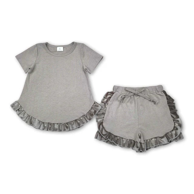 RTS Sibling Kids Girls Summer Clothes short sleeves ruffle kids girls summer clothes
