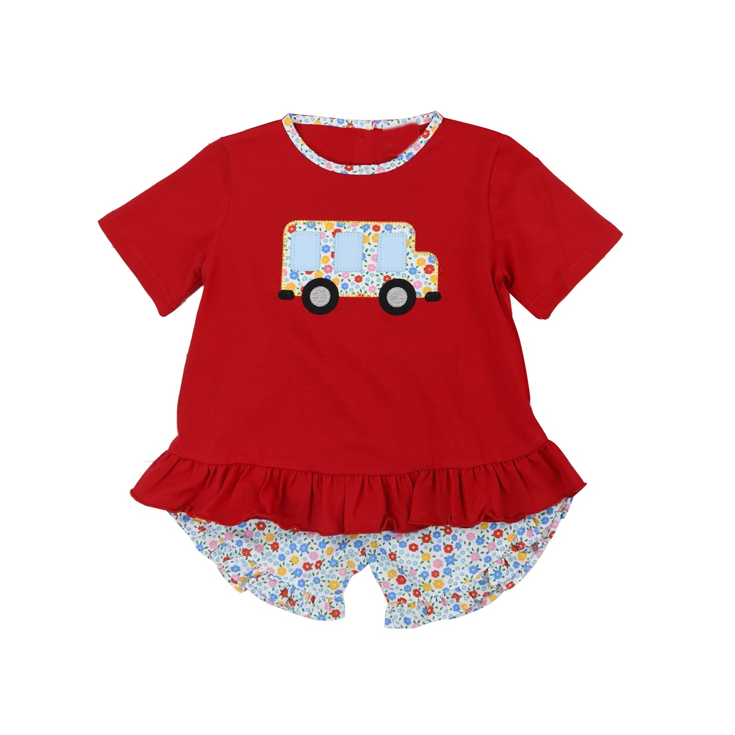 Boys Red Striped Top And Shorts Outfit Set Back to School Uniform Casual Comfortable Clothing for Elementary School Kids