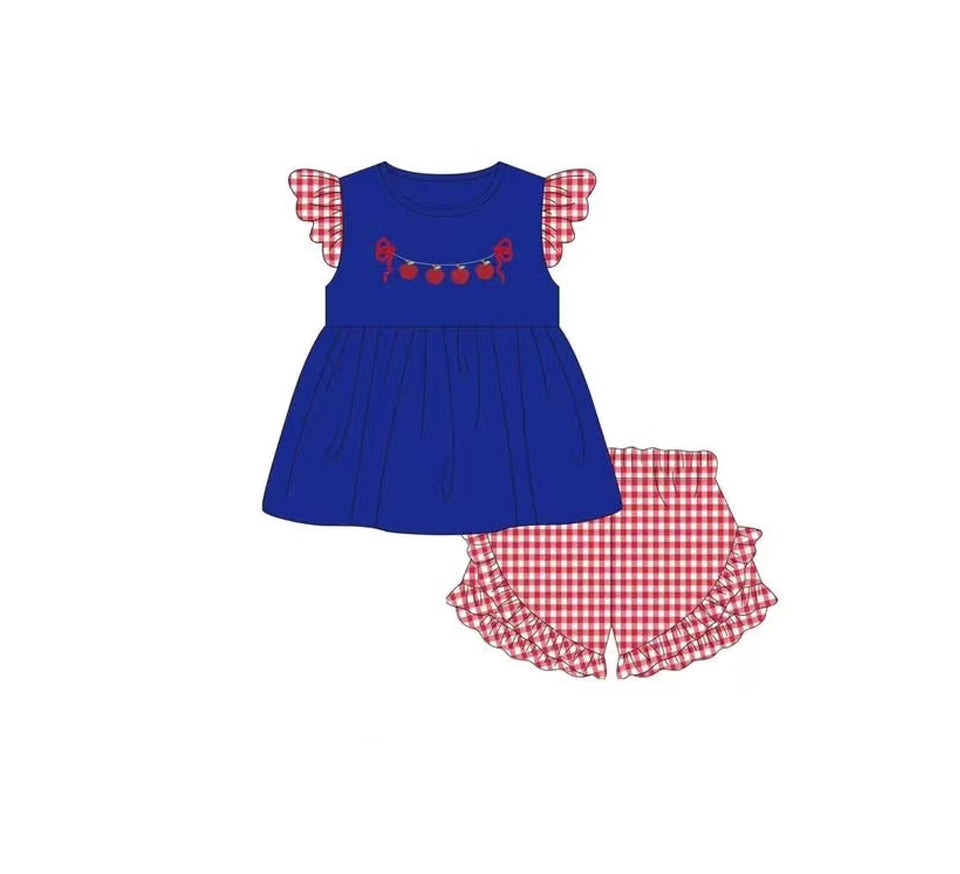 Blue Apple Girls Back to School Outfits with Flutter Sleeves Cute And Stylish Fashion for Female Students