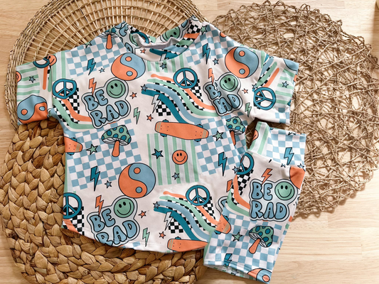 GSSO2436 Pre order Be rad mushroom smile baby kids summer clothes