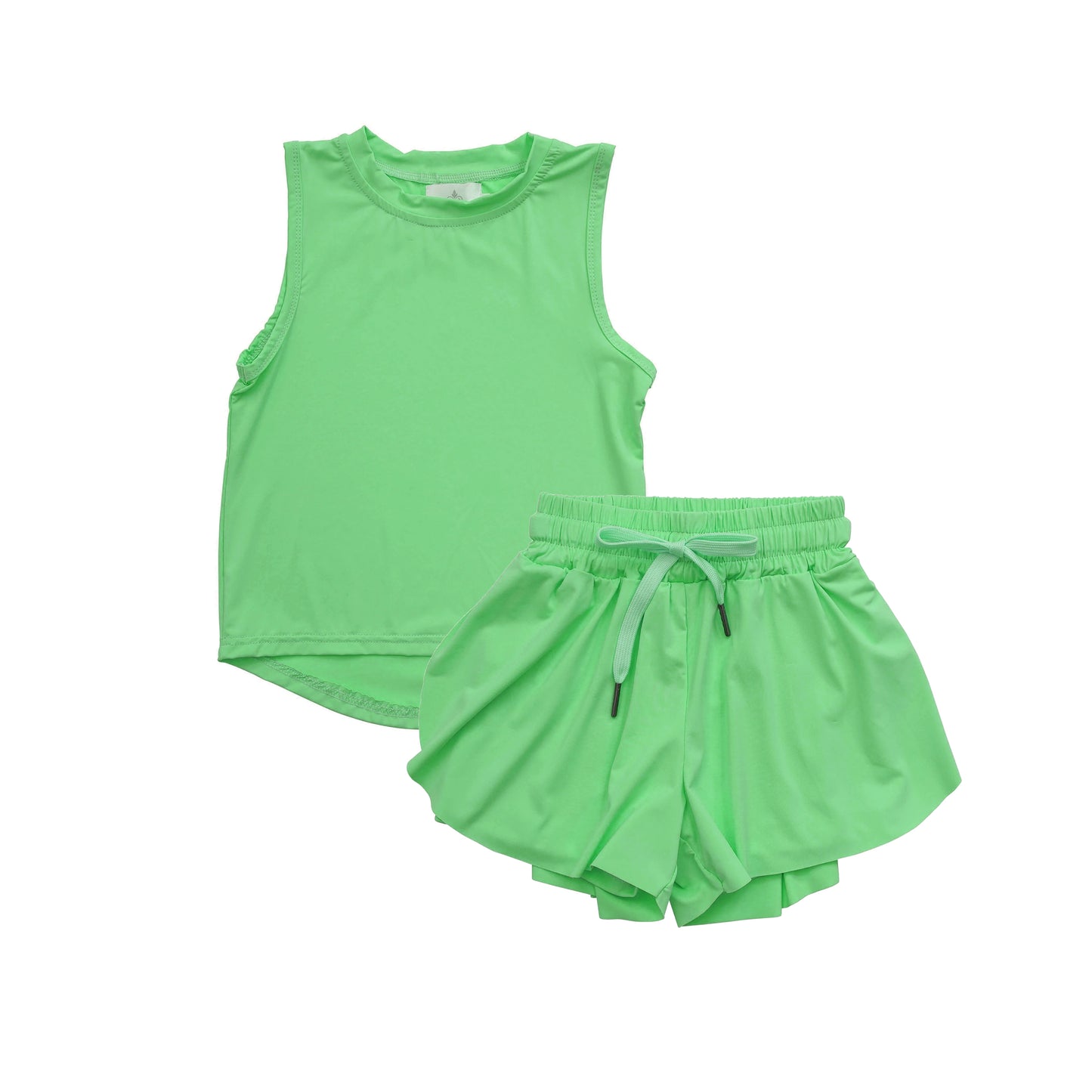 6.24  Pre order Baby Girls Peach Color Sleeveless Top And Skorts Ensemble for Spring Summer Comfortable Cotton Outfit Set