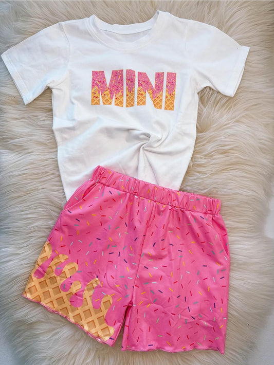 4.28 GSSO2522 Pre order baby girl clothes MINI short sleeve shorts set