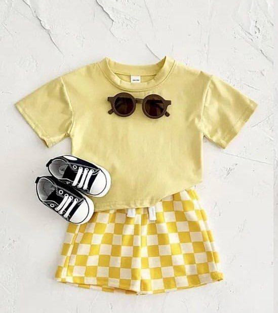 4.28 Pre order baby boy clothes green short sleeve shorts set