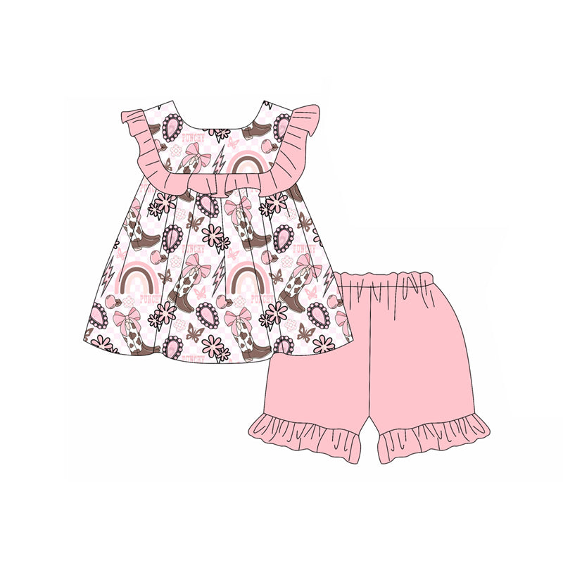 4.11 Pre order baby girl clothes Short Sleeve shorts sets dress romper