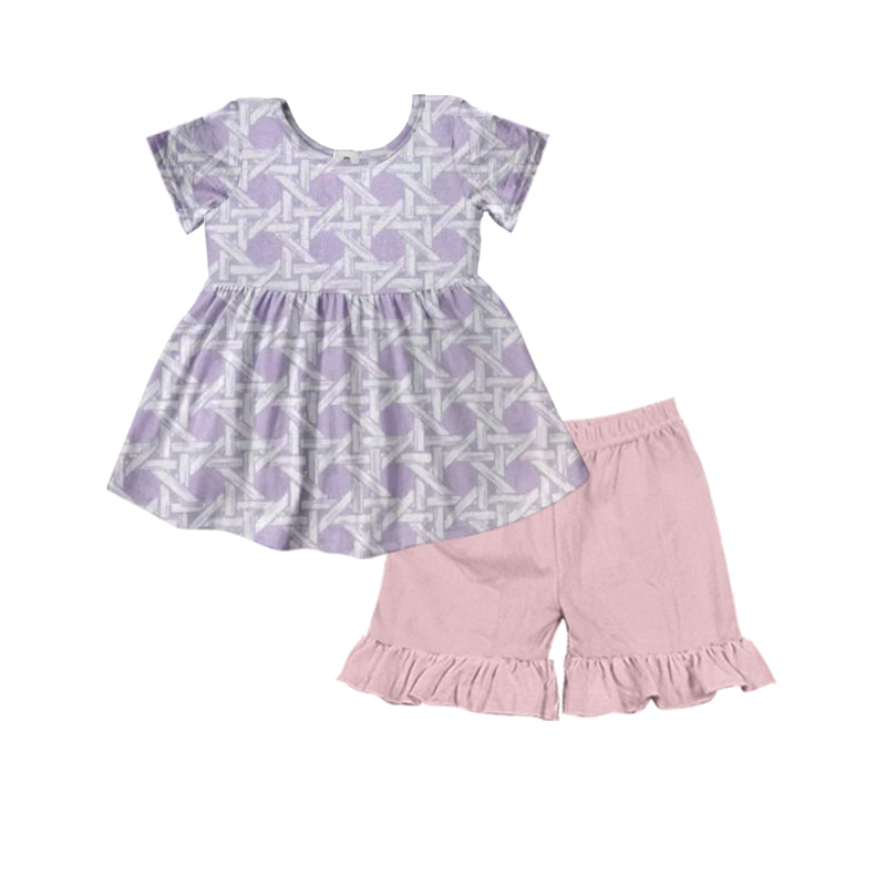 4.09 GSSO2529 Pre order Baby Girls Summer Outfits baby girls clothes short sleeveshorts set