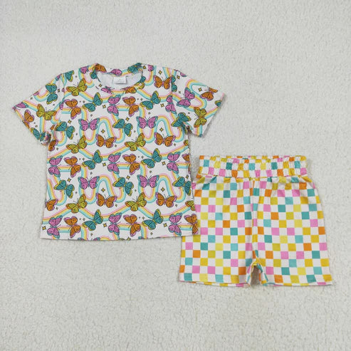 2.27 RTS Sibling Baby Girls Short Sleeve Top Shorts Summer Clothes Sets