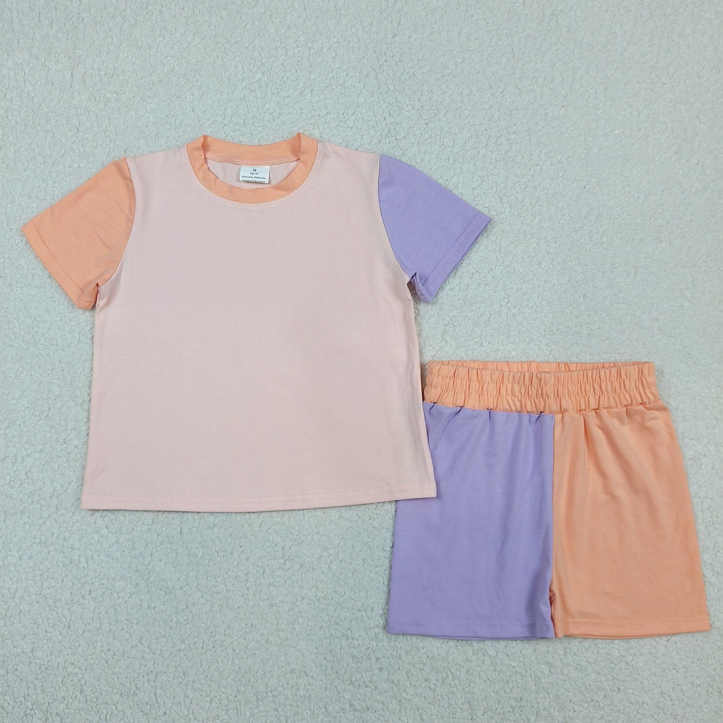 RTS Sibling Solid short sleeves cotton kids girls summer outfits