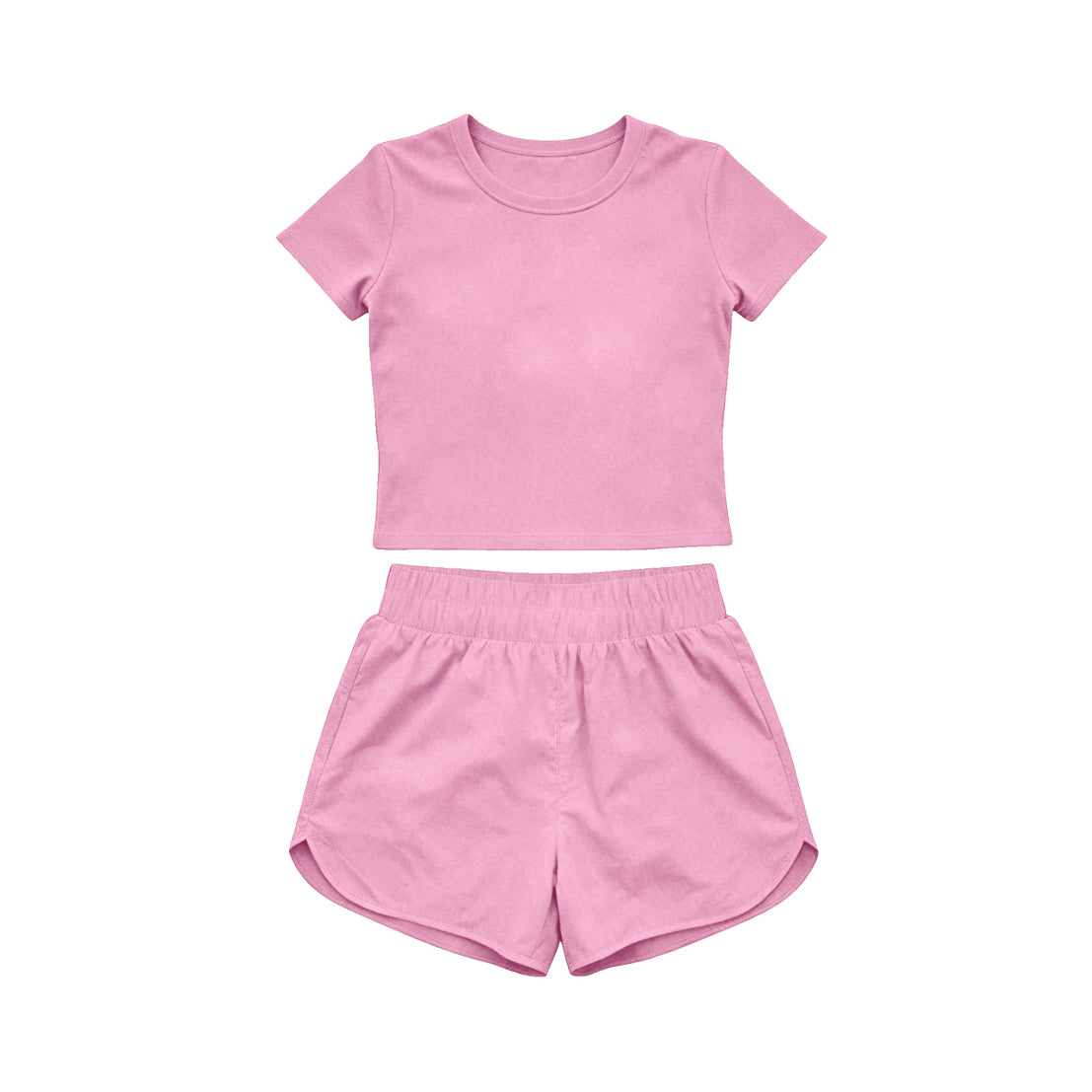 4.15 Pre order No Moq Baby Girls Short Sleeve Top Sport Short Yoga Active Clothes Sets