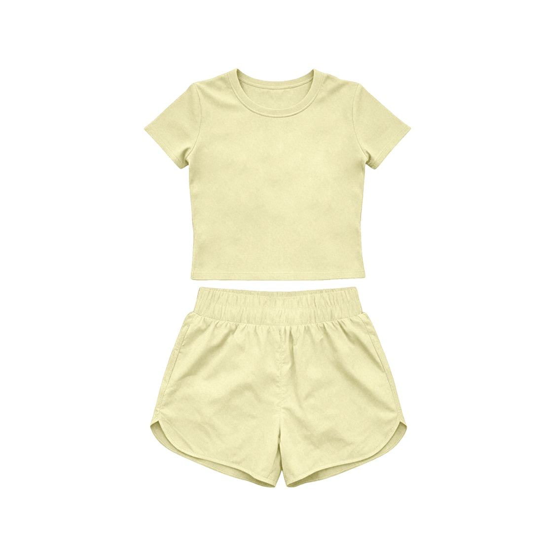 4.15 Pre order No Moq Baby Girls Short Sleeve Top Sport Short Yoga Active Clothes Sets